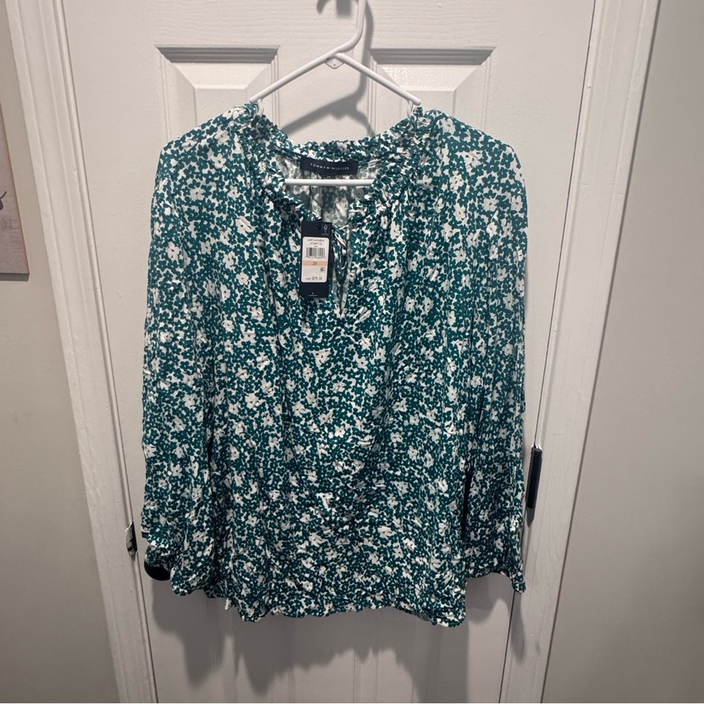 Tommy Hilfiger Green Floral Blouse